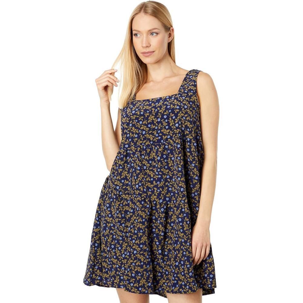 Moon River Strappy Floral Printed Tiered Mini Sleeveless Swing Dress Lined Large